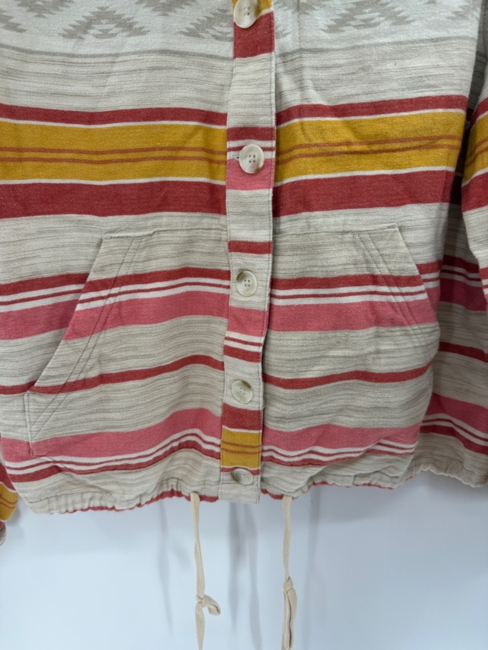 Pendleton Women's Button Front Aztec Cotton Hoodie - Rose Bronze - Large - Picture 5 of 7